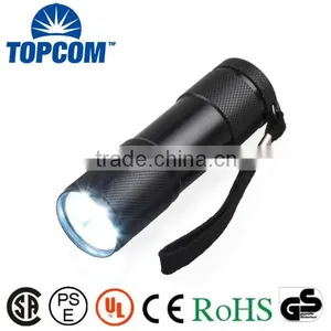 Free Laser Logo Aluminum Alloy Promotional 9 LED Fleshlight Torch thumbnail-1