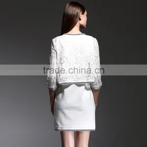 2015 Latest European Style Elegant Black Lace Long Sleeve Overlay Evening Dress thumbnail-3
