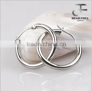 Factory Direct Price High Polished Stainless Steel Hoops Womens Mens Huggie Earrings thumbnail-3
