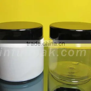 12oz White PET Jar With Black Lid thumbnail-1