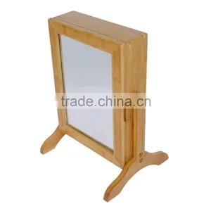 Bamboo Jewelry Box With Mirror,mini Jewelry Cabinet thumbnail-3