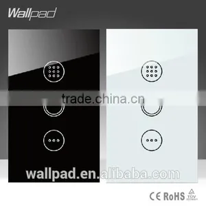 New Wallpad LED White Tempered Glass 110~250V US/Australia Standard 3 Gang Remote Control Wireless Ceilling Fan Regulator Switch thumbnail-2
