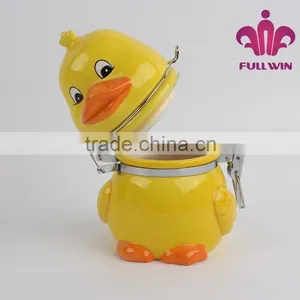 Hand-painted Duck Design Ceramic Sealed Jar thumbnail-1