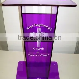 Detachable Modern Wholesale Customized Cheap Acrylic Podium/acrylic Pulpit/acrylic Lectern Stand Shenzhen Factory thumbnail-1