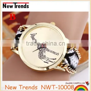 2016 Hot New Fashion Women Colorful Cord Weaved Giraffe Watches thumbnail-2