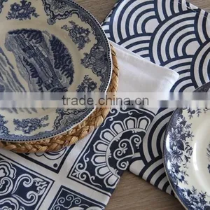 Chinese Porcelain Style Tea Towel Parttern Printed Kitchen Towel Cotton Dish Towel thumbnail-1