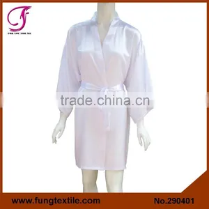 2904 Many Colors Available Good Quality Solid Short Satin Bride Robe thumbnail-2