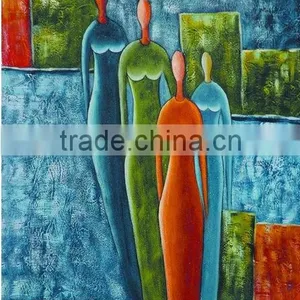 Canvas Abstract African Paintings of Women thumbnail-1