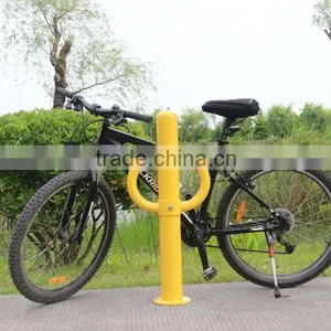 2012 Powder Coated Safty Yellow Bike Rack Bollard thumbnail-1