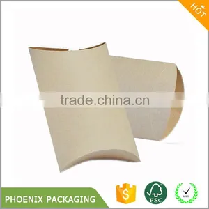 Foldable Recycled Natural Brown Kraft Paper Pillow Box Packaging thumbnail-1