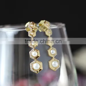 Kingman Fashion 14k Gold Spiky Snug Crystal Ball Earrings thumbnail-4