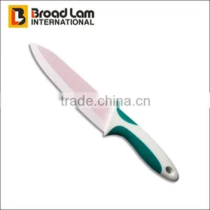 6" Light Pink Color Ceramic Blade Chef Knife thumbnail-1