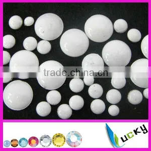Hotfix Half Round Dome White Color Hot Fix Dome Studs Hot Fix Rhinestuds thumbnail-1