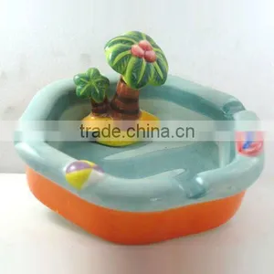 Hand-painted Ceramic Ashtray -Cocunt Palme thumbnail-1
