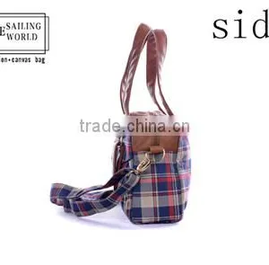 Hot Selling Colorful Plaid Canvas Lady Messenger Bags thumbnail-3