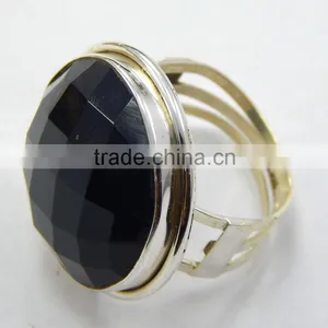 Natural Black Onyx Ring 92.5 Sterling Silver Jewellery thumbnail-3