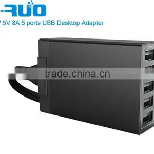 (40w 5-Port USB Charging Station) Multi-Port USB Charger Desktop Hub for IPhone 6s / 6 / 6 Plus, IPad Air 2 / Mini 3, Galaxy S6 thumbnail-1