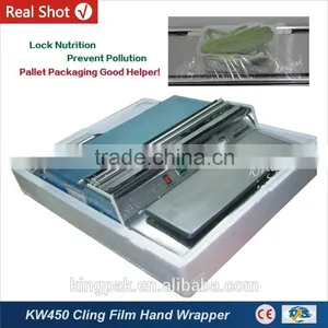 KW450 Small Food Tray Cling Film Wrapping Machine thumbnail-1