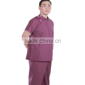 2016 HotSelling Fashion Style Plain Woven Hospital Use OEM/cheap Medical Polyester Cotton Short Sleeve Scrubs With High Quality thumbnail-4