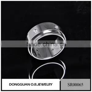 Fashionable Jewelry Men's Ring With White Gold Color /Stainless Steel Ring Designs thumbnail-3