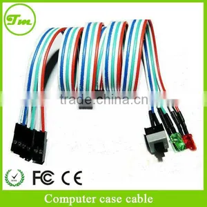 New ATX PC Computer Motherboard Case Power Switch On/Off Reset Two 2 Leds Cable thumbnail-1