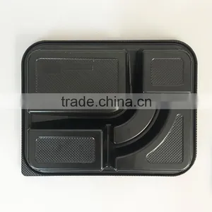 SM3-1102 Black and Red Wholesale Disposable Plastic Take Away Bento Boxes thumbnail-5