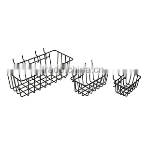 Black Metal Pegboard Wire Storage Basket thumbnail-2