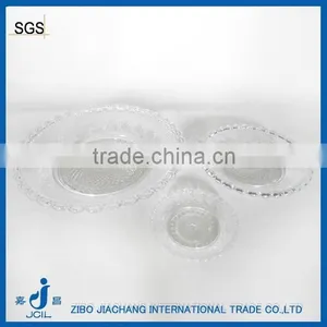 Cheap Bulk Glass Dinner Plates With Embossed Flower Design thumbnail-1