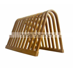 DT007/ Kitchen Art Shape Construction Shape Bamboo Wooden Wall Dish Plate Rack thumbnail-3
