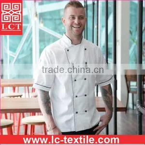 Recommend 2015 Double Breasted Slim Fit Design Kitchen Uniform With Top Quality Finishing(LCTU0023) thumbnail-1