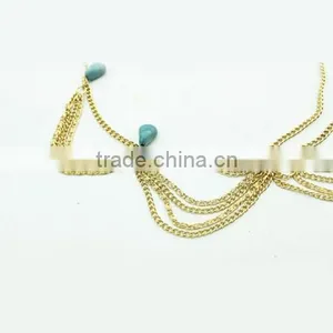 Women Birthday Gift Alloy Chain,tophus Beads Indian Hair Jewelry,head Accessory thumbnail-3