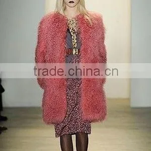 2015 New Arrival Dyed Color Lamb Fur Coat for Women LC14 thumbnail-1