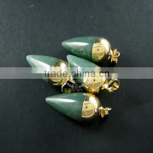 15x30mm Water Drop Shape Gold Plated Green Aventurine Jasper Jade Power Stone Pendant Charm DIY Supplies 1850208 thumbnail-4