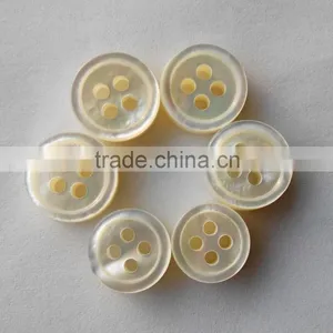 Real 4 Holes White MOP Shell Shirt Button in Size 18L&14L With Round Rim on High End Clothings thumbnail-1
