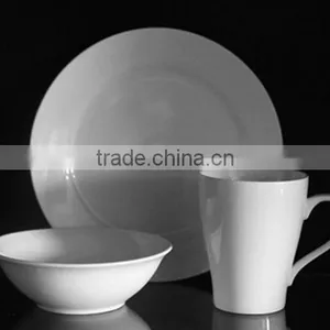 12pcs Standard Design White Dinnerware Set Ceramic Porcelain Fine Bone China thumbnail-4
