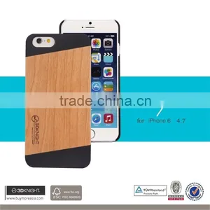 Optional Black White PC Wood Phone Cover Blank Back DIY Customized Design for IPhone 6 Case, Ultra Slim Light Case for Apple thumbnail-1