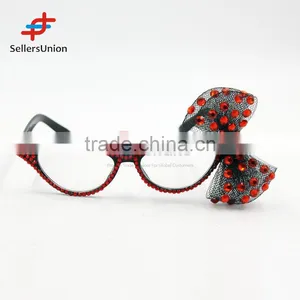 2017 Hottest Sale No.1 Yiwu Export Commission Agent Delicate Red Eye Glasses With Net Bowknot thumbnail-1