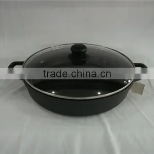 Round Shallow Cassrole With Glass Lid thumbnail-2