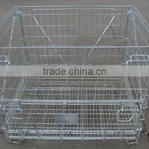 Best-selling Metal Wire Mesh Container With 4 Legs Metal Storage Cage thumbnail-1