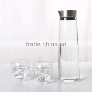 35 Oz Glass Drip-free Carafe With Stainless Steel Silicone Flip-top Lid, Glass Water Pitcher, Glass Fridge Carafe, Ice Tea Maker thumbnail-5