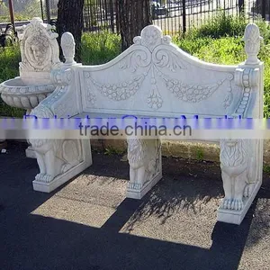 Outdoor Garden Marble Bench thumbnail-1