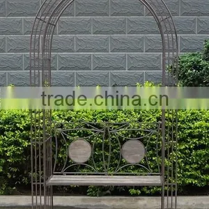 Antique Brown Garden Bench With Arbour thumbnail-4