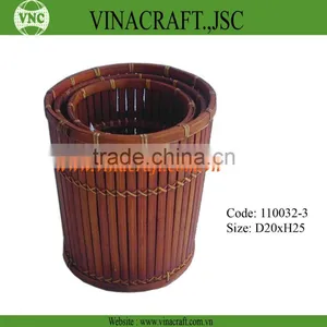 Hot Sales Wicker Trash Can in Corlor for Kitchen thumbnail-2