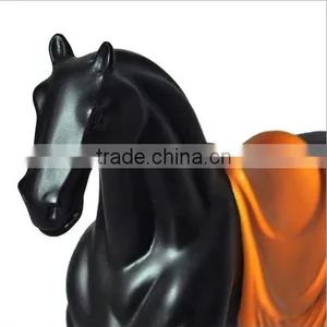 Pink and Black Modern Design Resin Small Horse Statue thumbnail-3