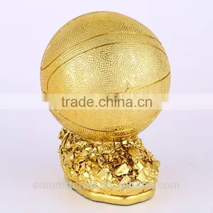 Custom Resin Shinny Golden Basketball Trophy thumbnail-3