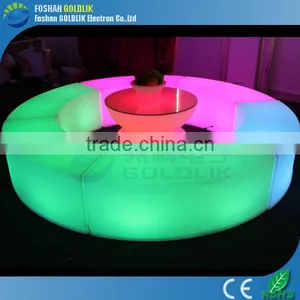 GKW-043BD Led Lighting Furniture Light up Led Bar Table With Glass Top thumbnail-1