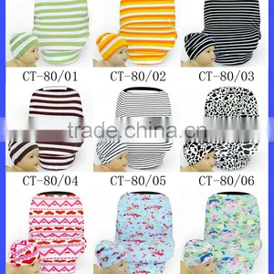 Black Stripe Nursing Cover Shipping Cart Restaurant High Chair Multi Use Baby Car Seat Cover thumbnail-6