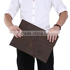 Crazy Horse Genuine Leather Clutch Briefcase Laptop Bag for MacBook Air or Apple Ipad thumbnail-4
