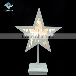 Fancy Design Holiday Decoration White Wooden Lighting Gift Items thumbnail-1