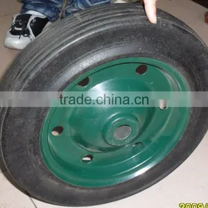 Rubber Wheels for Trolley Solid Wheel With Metal Rim 13x3/14x4 Size thumbnail-1